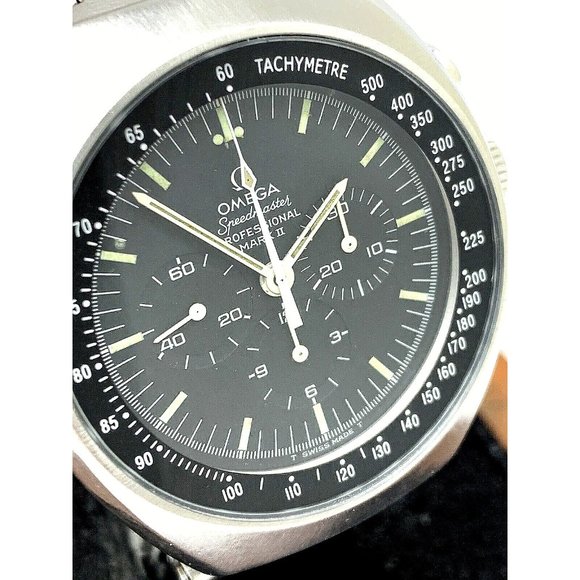 Omega Speedmaster Mark II Men's Watch 145.014 Swiss Manual Black Dial Vi… - Picture 1 of 14